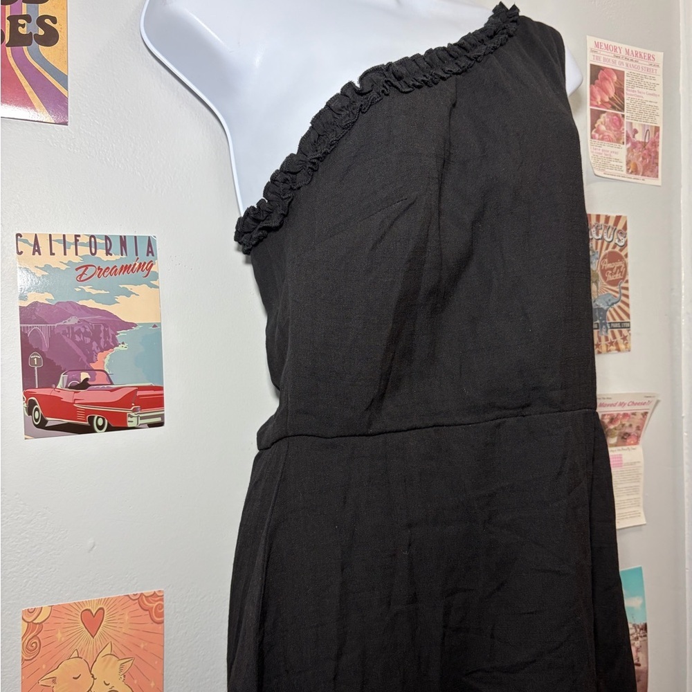 Blue Rain Black One-Shoulder Ruffle Dress - Picture 4 of 5